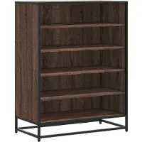 vidaXL Schoenenkast 75x38x97,5 cm bewerkt hout en metaal bruin eiken