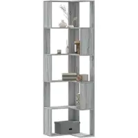 vidaXL Boekenkast 5-laags hoek 50x50x179 cm bewerkt hout grijs sonoma