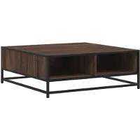 vidaXL Salontafel 80x80x30 cm bewerkt hout en metaal bruin eikenkleur