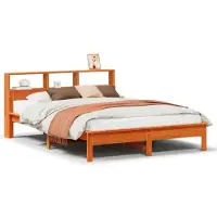 vidaXL Bedframe zonder matras massief grenenhout wasbruin 160x200 cm