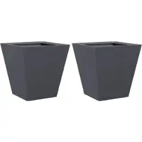 vidaXL Plantenbakken 2 st 30x30x30 cm staal antracietkleurig