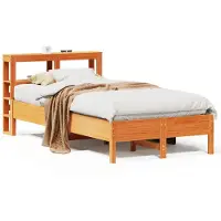 vidaXL Bedframe zonder matras massief grenenhout wasbruin 75x190 cm