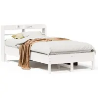 vidaXL Bedframe zonder matras massief grenenhout wit 140x200 cm