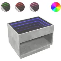 vidaXL Salontafel met Infinity LED 70x50x50 cm betongrijs