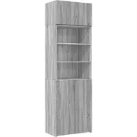 vidaXL - Opbergkast - 70x42,5x225 - cm - bewerkt - hout - grijs - sonoma - eikenkleur