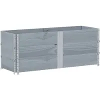 vidaXL Plantenbak 150x50 cm massief grenenhout grijs