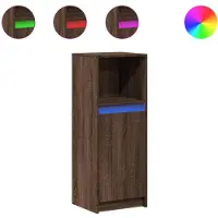 vidaXL Dressoir met LED 38x34x100 cm bewerkt hout bruin eikenkleur