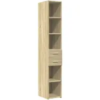 vidaXL Hoge kast 30x42,5x185 cm bewerkt hout sonoma eikenkleurig