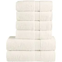 vidaXL 6-delige Handdoekenset SOLUND 600 g/m² crèmekleurig