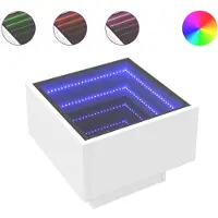 vidaXL Bijzettafel met LED 40x40x30 cm bewerkt hout wit