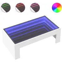 vidaXL Salontafel met Infinity LED 90x50x30 cm wit