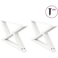 vidaXL Salontafelpoten 2 st 70x(30-31,3) cm staal wit