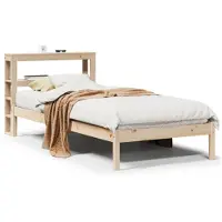 vidaXL Bedframe zonder matras massief grenenhout 75x190 cm