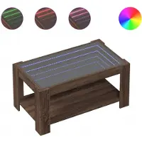 vidaXL Salontafel met LED 93x53x45 cm bewerkt hout bruin eikenkleur