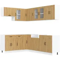 vidaXL 11-delige Keukenkastenset Kalmar bewerkt hout artisanaal eiken