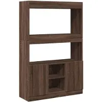 vidaXL Hoge kast 92x33x140 cm bewerkt hout bruin eikenkleur