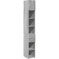 vidaXL Opbergkast smal 30x42,5x225 cm bewerkt hout grijs sonoma eiken