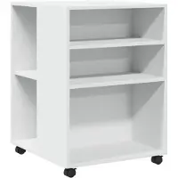 vidaXL Bijzettafel met wieltjes 55x60x78 bewerkt hout wit