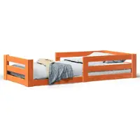 vidaXL Bedframe zonder matras massief grenenhout wasbruin 75x190 cm