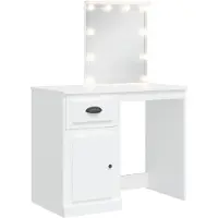 vidaXL Kaptafel met LED-verlichting 90x42x132,5 cm wit