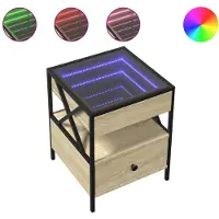 vidaXL Salontafel met Infinity LED 40x40x51 cm sonoma eikenkleurig