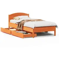 vidaXL Bedframe zonder matras massief grenenhout wasbruin 90x200 cm