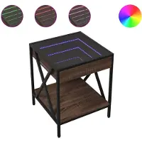 vidaXL Salontafel met Infinity LED 40x40x49 cm bruin eikenkleurig