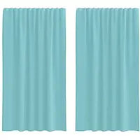 vidaXL Gordijnen voile met lussen 2 st 140x175 cm turkoois