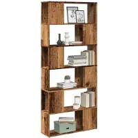 vidaXL Boekenkast/kamerscherm 80x24x186 cm oud houtkleurig