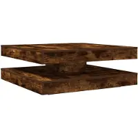 vidaXL Salontafel 360 graden draaibaar 90x90x34,5 cm gerookt eiken