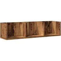 vidaXL Cd-wandschap 75x18x18 cm bewerkt hout oud houtkleurig