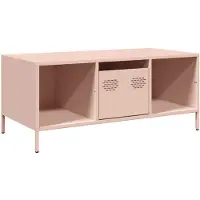 vidaXL Salontafel 101,5x50x43,5 cm koudgewalst staal roze
