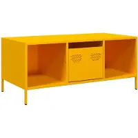 vidaXL Salontafel 101,5x50x43,5 cm koudgewalst staal mosterdgeel