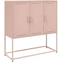 vidaXL Hoge kast 100,5x39x107 cm staal roze
