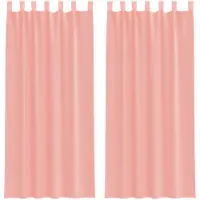 vidaXL Gordijnen voile met roedezakken 2 st roze