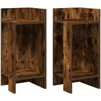 vidaXL Bijzettafels 2 st met plank 25,5x27x60 cm gerookt eikenkleurig
