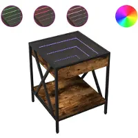 vidaXL Salontafel met Infinity LED 40x40x49 cm gerookt eikenkleurig