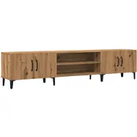vidaXL Tv-meubel 180x31,5x40 cm bewerkt hout artisanaal eikenkleurig