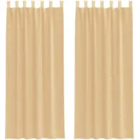 vidaXL Voile gordijnen met lussen 2 st 140x260 cm zand