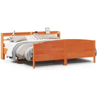 vidaXL Bedframe zonder matras massief grenenhout wasbruin 180x200 cm