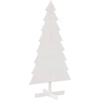 vidaXL Kerstdecoratie kerstboom 150 cm massief grenenhout wit