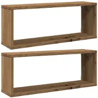 vidaXL Wandschappen kubus 2 st 60x15x23 cm hout artisanaal eiken
