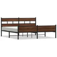 vidaXL Bedframe zonder matras metaal bruin eikenkleur 180x200 cm