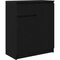 vidaXL - Dressoir - met - lade - 71x35x84 - cm - spaanplaat - zwart - eikenkleurig