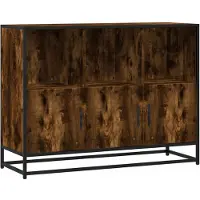 vidaXL Dressoir 100x35x76 cm bewerkt hout gerookt eikenkleurig