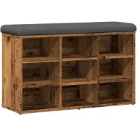 vidaXL Schoenenbank 82x32x50 cm bewerkt hout oud houtkleurig