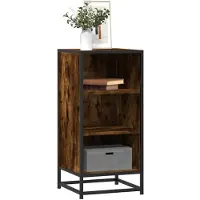 vidaXL Dressoir 35,5x35x76 cm bewerkt hout en metaal gerookt eiken