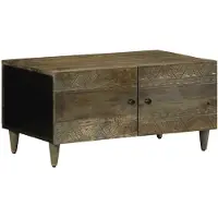 vidaXL Salontafel 80x50x40 cm massief mangohout lichtgrijs