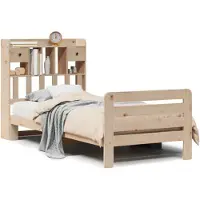 vidaXL Bed met boekenkast zonder matras massief grenenhout 90x200 cm