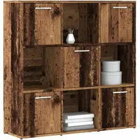 vidaXL Boekenkast 90x28x90 cm bewerkt hout oud houtkleurig